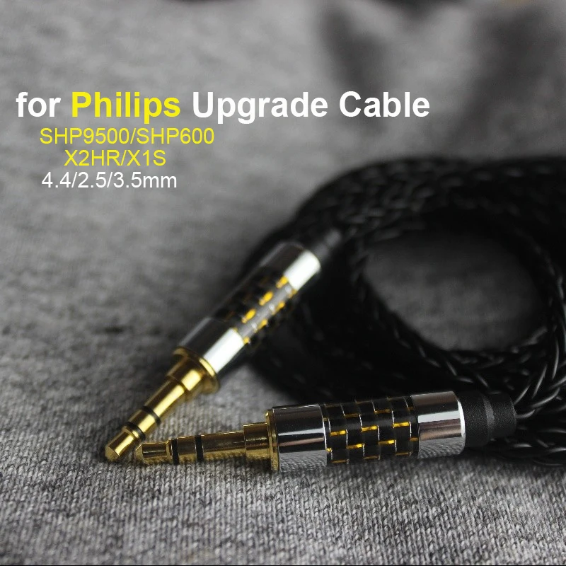 Banhado a Prata Fones de Ouvido Cabo Upgrade 2.5 4.4 Balance Core Philips Shp9500 Shp9600 X2hr X1s Occ