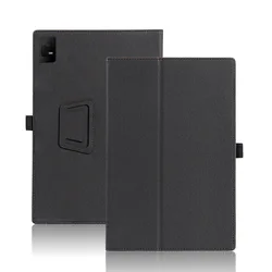 Premium PU Leather Magnetic Folio Stand Case with Hand Strap for TAB 10 Gen 2 10.36 (Black)