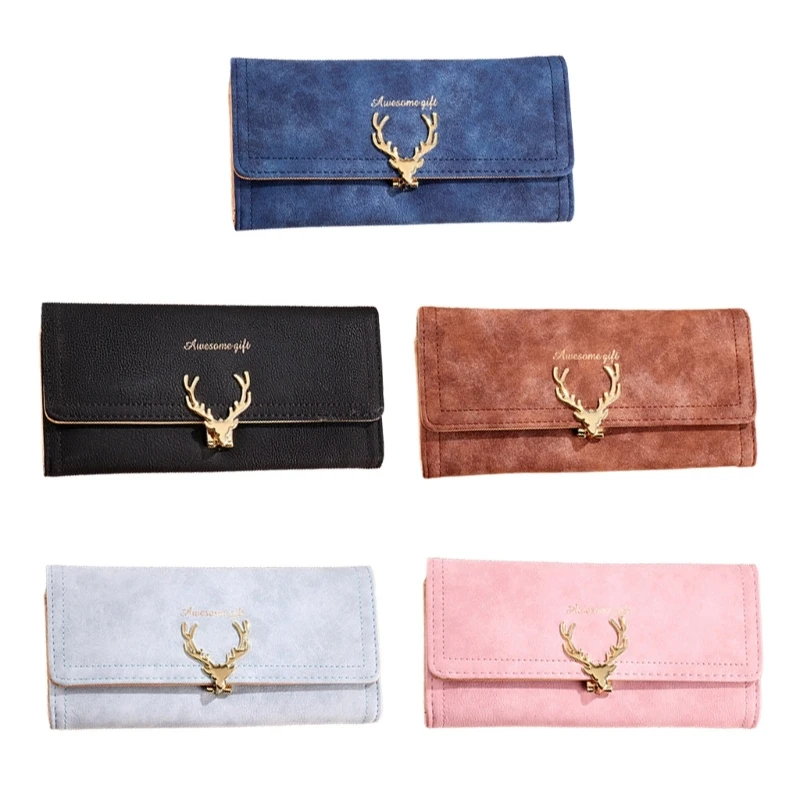 

2023 Bank Card Holder Trifold Long Wallet Card Holder Change Pouch Lady Clutch Card Case Multi-Slot Purse for Women