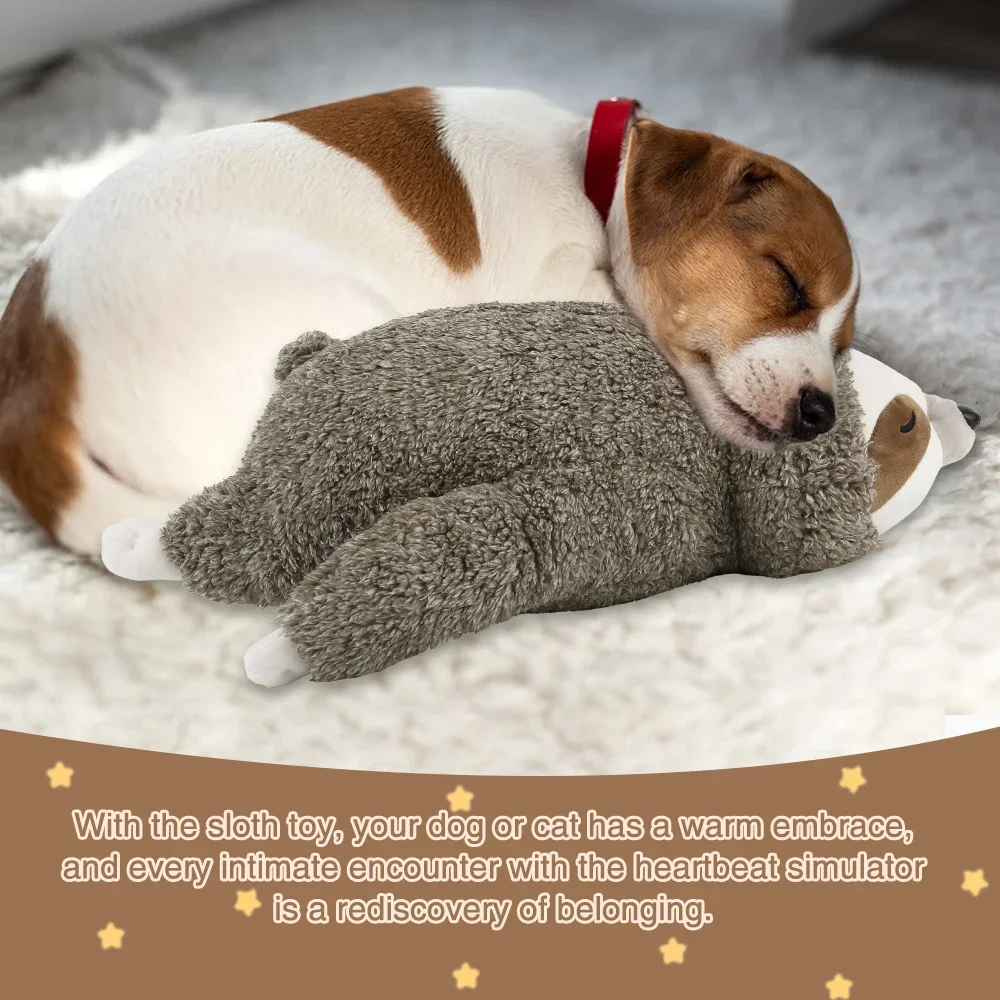 Dog Christmas Gift Forest Sloth Puppy Heartbeat Toy for Stress Relief and Soothing, Sleep Aid Crate Training Puppy Toys 6