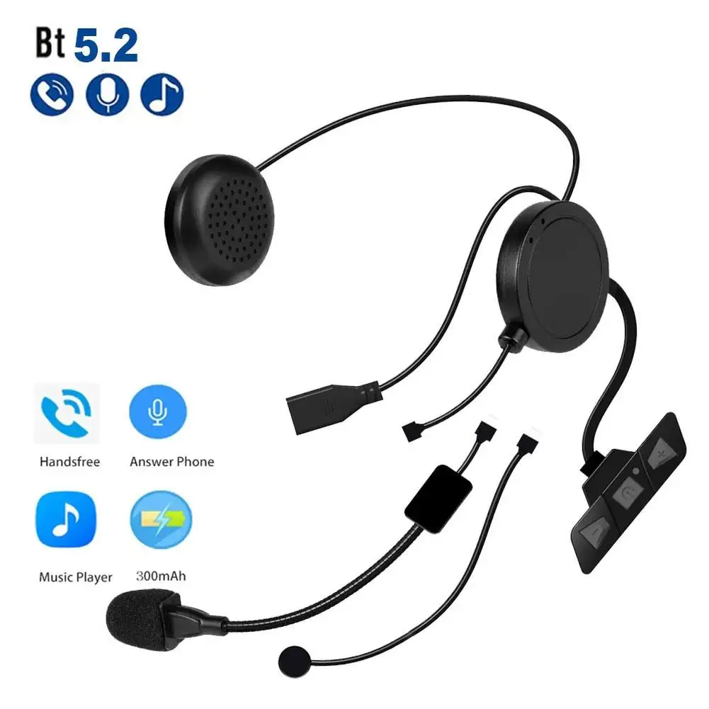 

1Pcs Motorcycle Helmet Bluetooth Earphones With 35 Hours Of Extended Range For Cycling 5.2 Bluetooth Earphones Helmet BT He R2E7