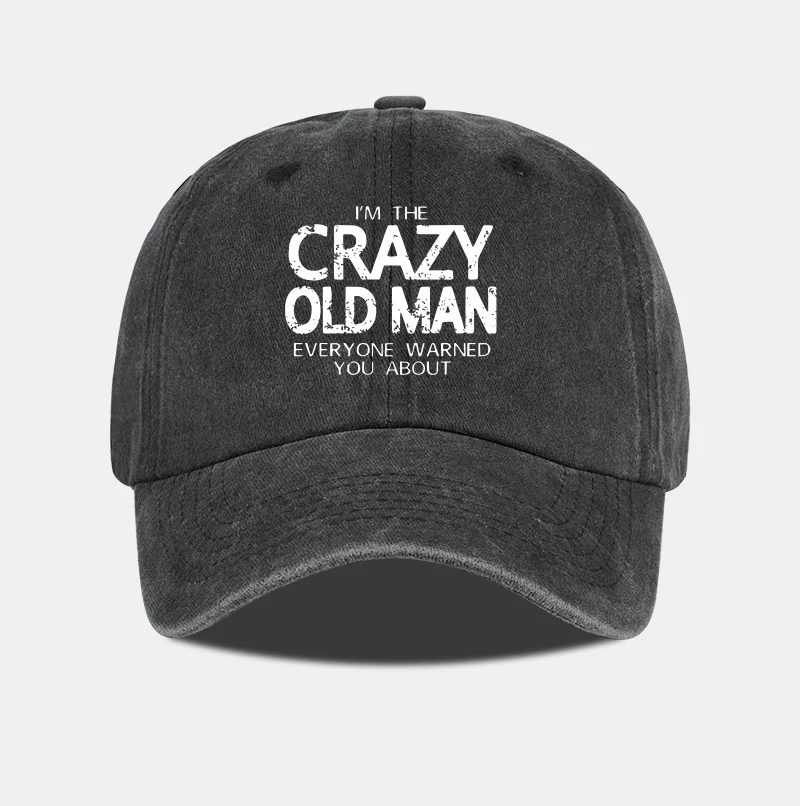 Lustige Baseballkappe mit Aufdruck „Crazy Old Man“, verstellbar, Unisex, Opa, lässiger Sonnenhut – Detail 5