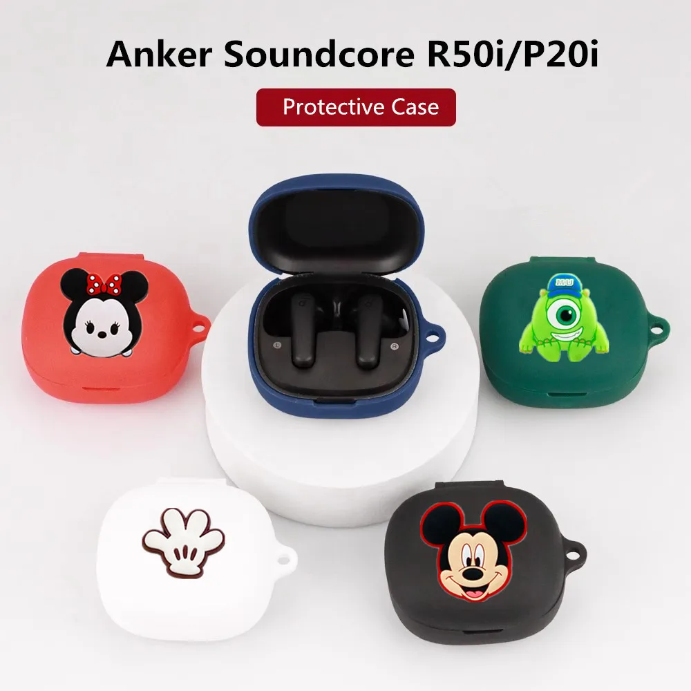 Фото Чехол для наушников с рисунком в виде зверя и Королевство, чехол для Anker Soundcore R50i P20i, силиконовые беспроводные наушники-вкладыши, защитный чехол с крючком №1