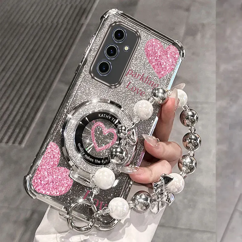 Pearl Strap Glitter Beautiful Love Handyhalter Hülle für Samsung Galaxy S24 S20 S21 S22 S23 S25 FE Note 10 20 Plus + Ultra Back – Detail 9