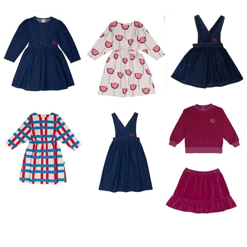 AW Girl's Dress Autumn Wyn Kid Girl Denim Dress Outfit Clothes