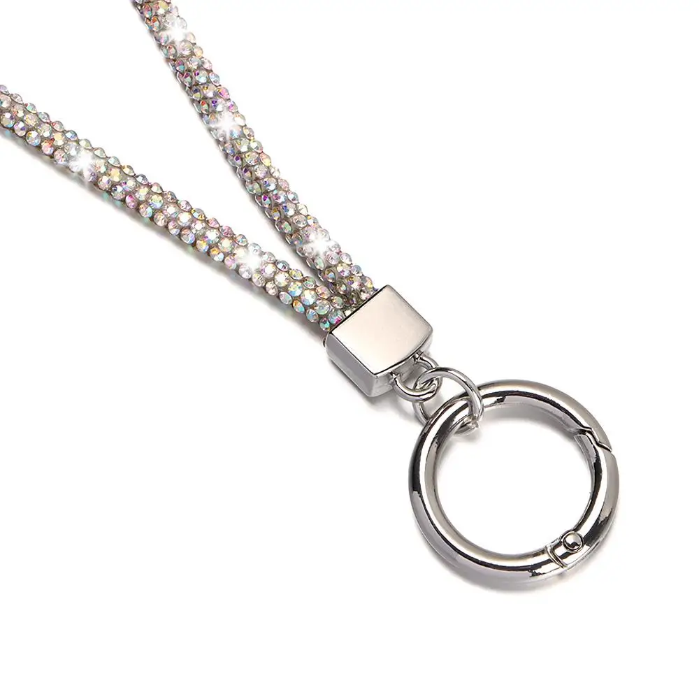 Luxus Voll diamant Handy kette bling bling Glitzer Kristall Anti-Lost Seil helle Ketten bänder hängen Schnur Schlüssel bund – Detail 7