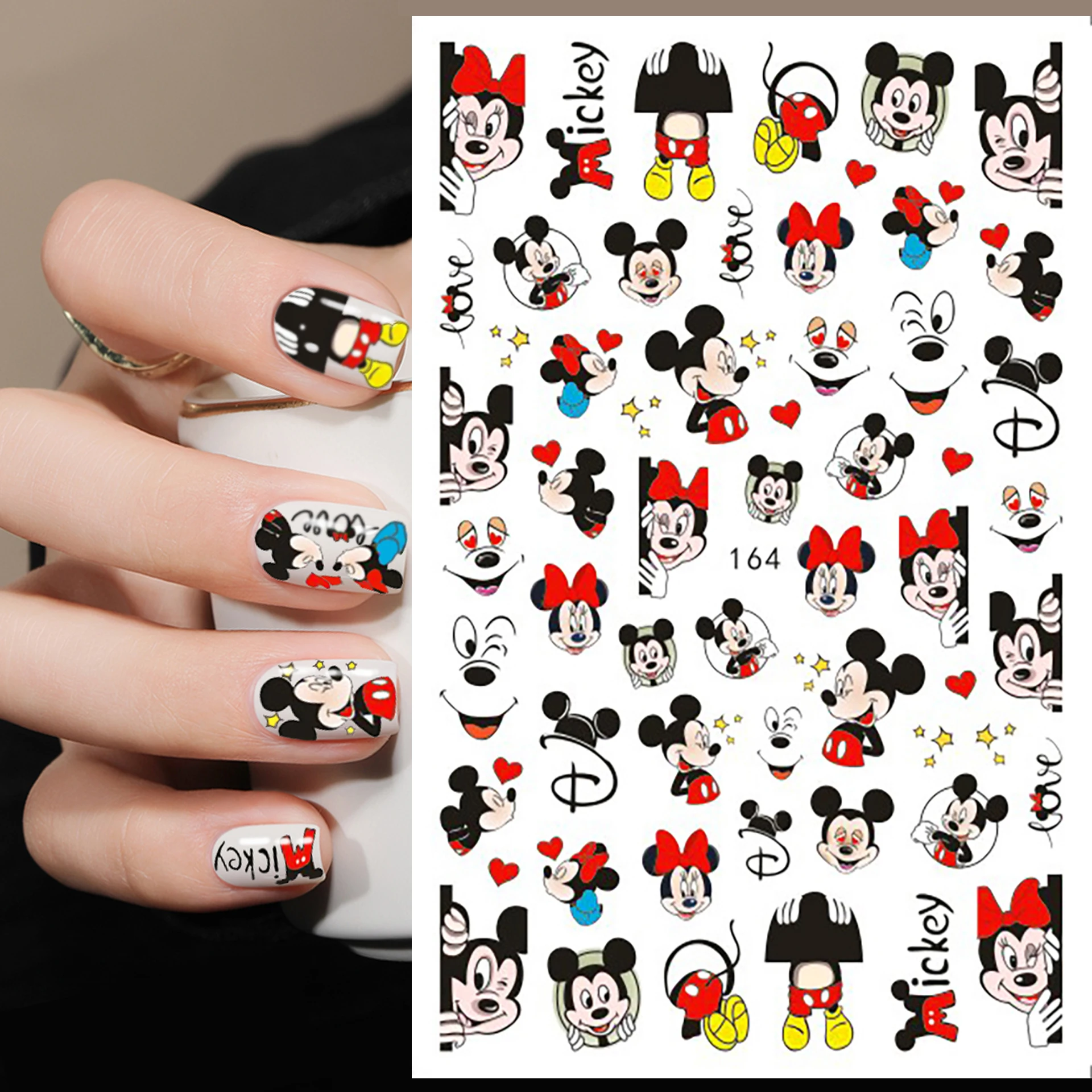 1PCS Mickey Mouse 3D Nail Stickers Disney Nail Art Decoration Nail Sliders  Mickey Minnie Cartoon Stickers Nail Art Accessories - AliExpress