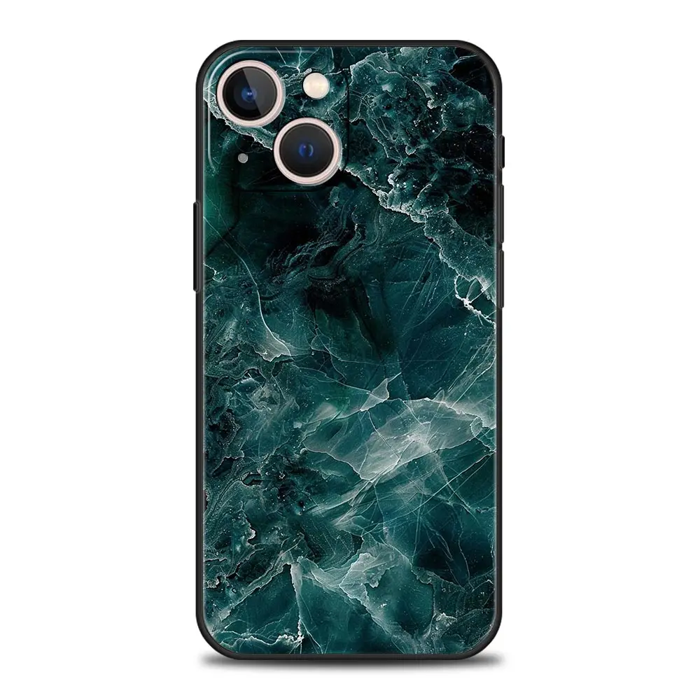Elegant Black Marble Pattern Soft Silicone Phone Case - Fashionable Protective Cover