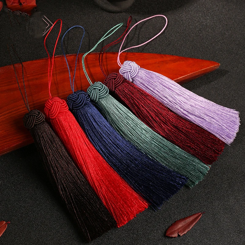 Description Picture 5 of item5 Pcs Crafts Tassels 15cm Polyester Tassels Silky Floss Bookmark Tassels with Pineapple Cap for DIY Jewelry Making Accessories