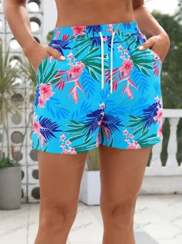 2025 Pantaloncini da bagno estivi da donna con stampa di piante tropicali da donna taglie forti Pantaloncini giornalieri da donna Pantaloncini casual 1