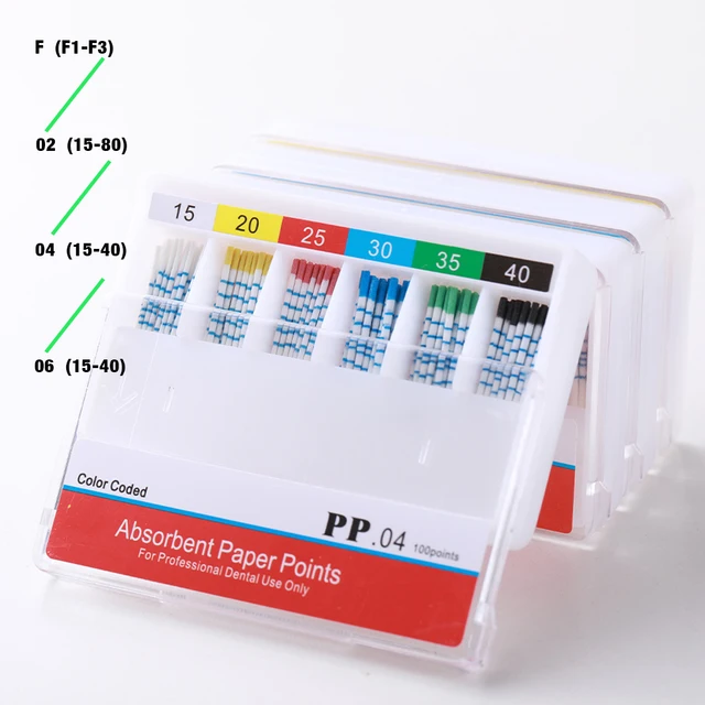 Dental Absorbent Paper Points 04 06 F1-F3 Root Cancel Endodontics Gutta Percha Cotton Fiber Tips Dental Gutta Percha Paper Point