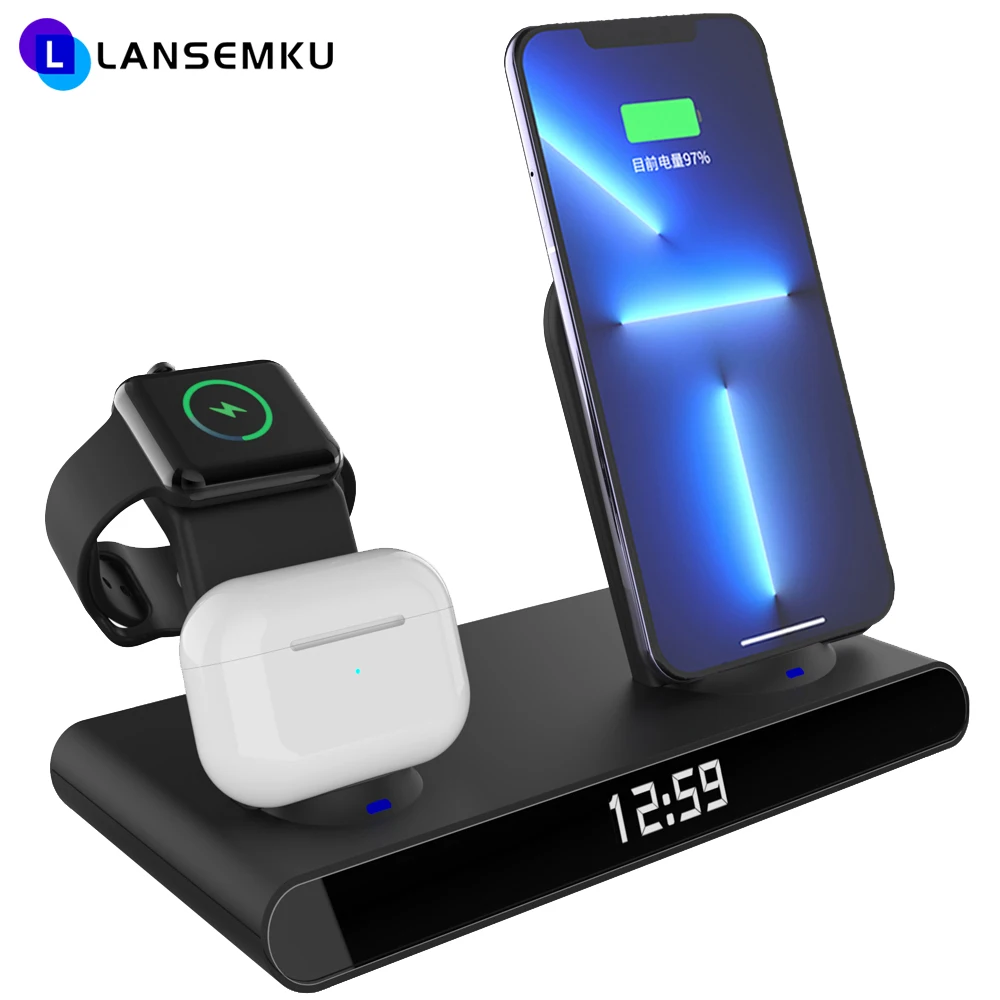 Беспроводное зарядное устройство 3 в 1 для iPhone 13 12 11 XS Mini Pro Max iWatch AirPods Qi док-станция