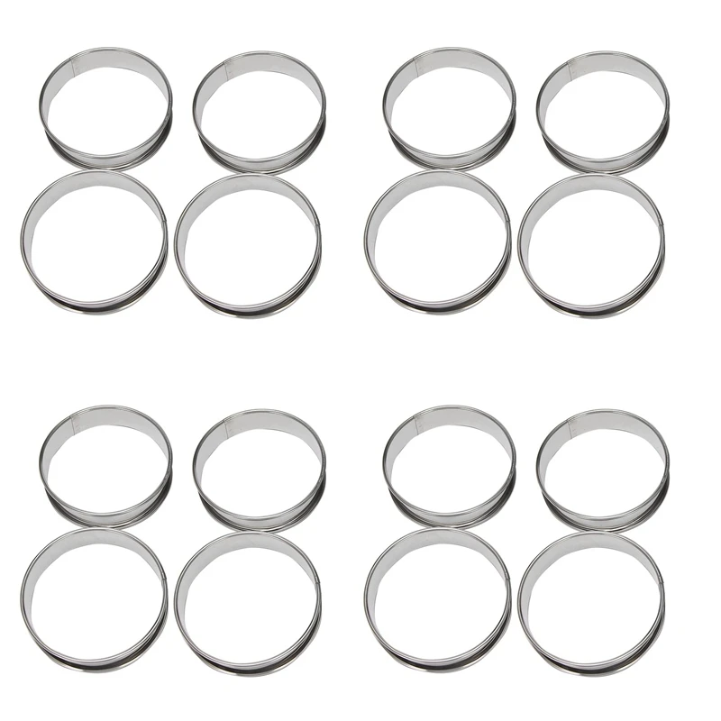 

4 Inch Muffin Rings Crumpet Rings, Set Of 40 Stainless Steel Muffin Rings Molds Double Rolled Tart Rings Round Tart Ring