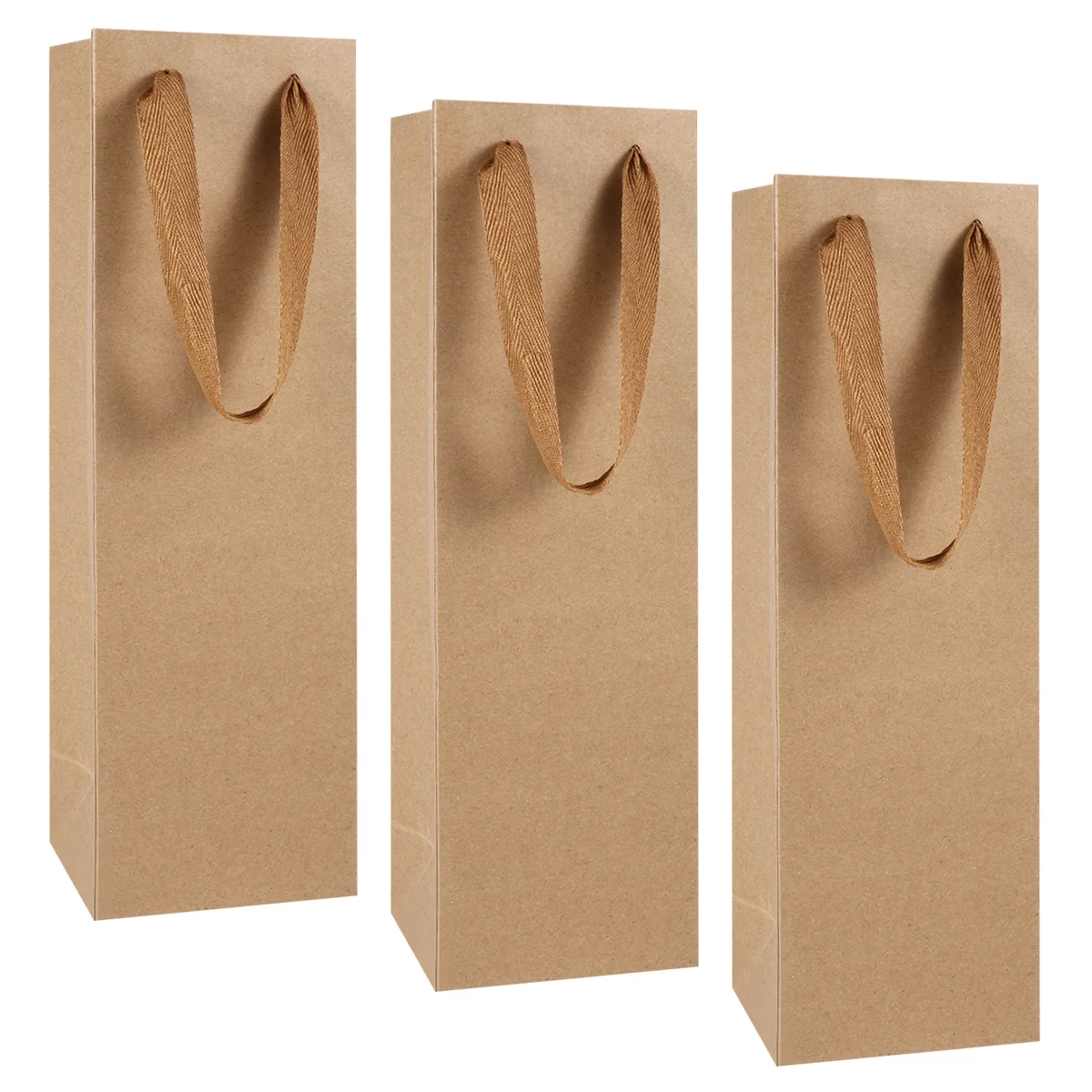 

VOSAREA 12pcs Kraft Paper Red Hand Bag Drinks Packing Bag Storage Bag