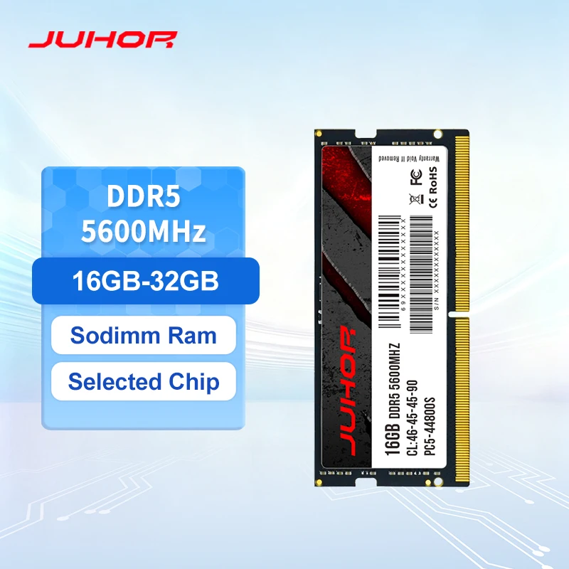 JUHOR Laptop Memory DDR5 16GB 32GB 5600MHz Sodimm Memoria Ram