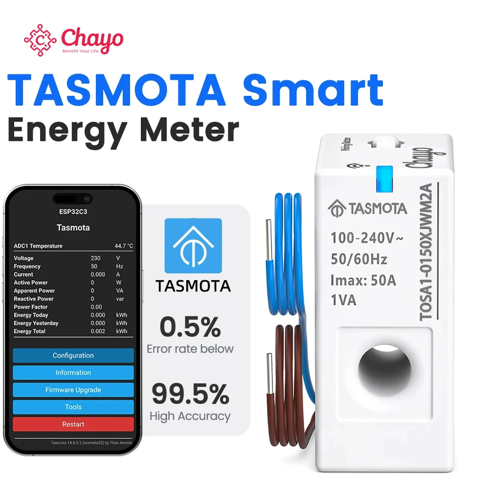 Chayo Smart Energy Meter with Adjustable Real-Time Monitoring and Advanced Features