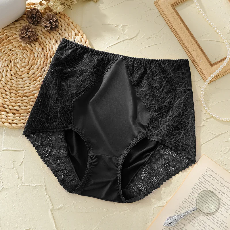 Women's Underwear Satin Panty Sexy Lace Panties Luxury Fashion Solid Color Briefs  High Waist Seamless Underpants Lingerie - Panties - AliExpress