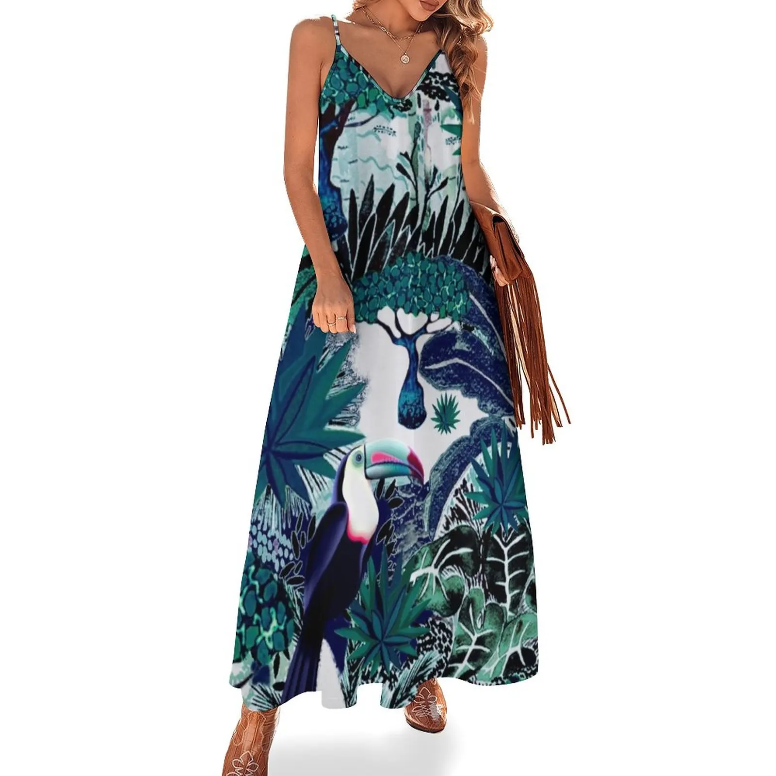 

Jungle Safari Sleeveless Dress Women's summer dresses Women's dress summer woman dress 2023
