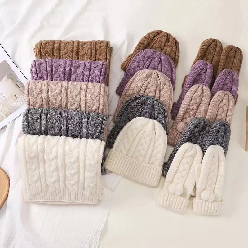 

Модная зимняя вязаная шапка и шарф для мужчин и женщин уличная теплая плотная жаккардовая свободная шапка с шарфом бутик зимние лыжные Рождества