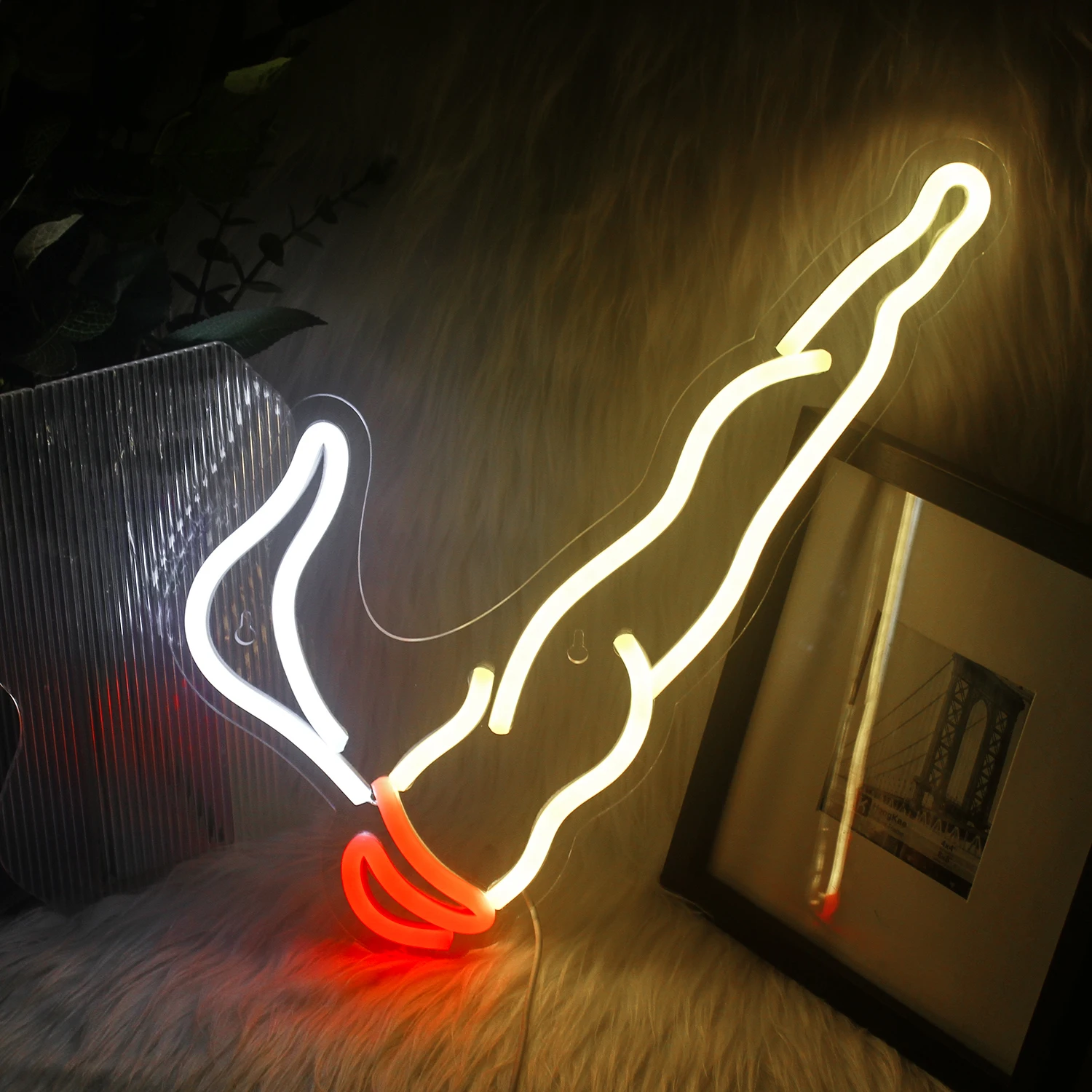 Ineonlife Smoking Cool Neon Sign LED Lighting Indoor Art Hanging Wall Decorations For Festive Party Room Bar Bedroom Restaurant ineonlife neon lights hey baby sign led lamps wedding proposal party art decorations children birthday room colour lights