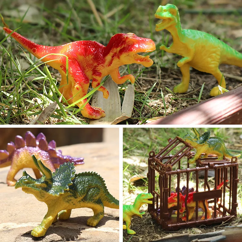 28 pçs dinossauro brinquedo playset com tapete de jogo figuras de dinossauro  realistas & ovos para ótimo presente para meninos e meninas idades 3,4,5,6,  e acima - AliExpress