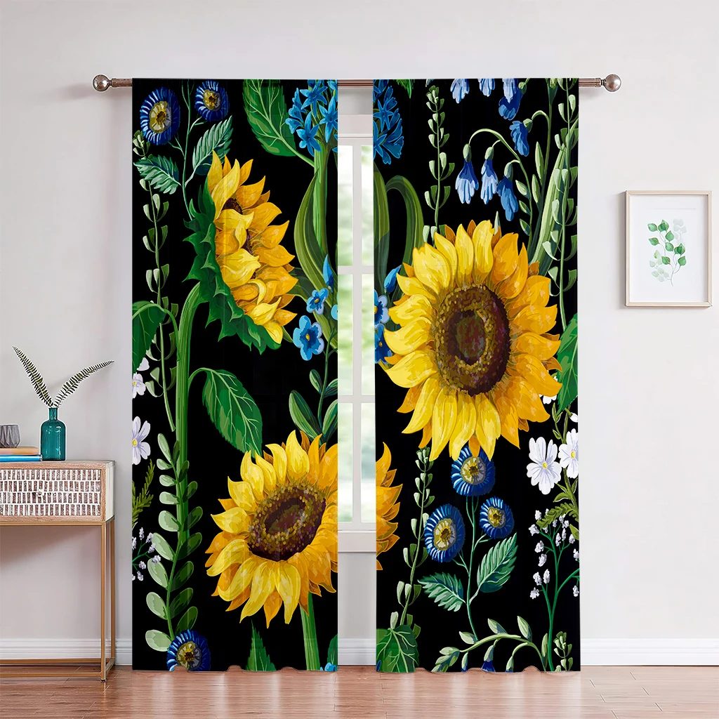 Tenda A Pannello Mucca Fattoria Rustica 100x150 Cm, Stampa Girasole E Porta Fienile Per Soggiorno E Cucina, 1 Pezzo