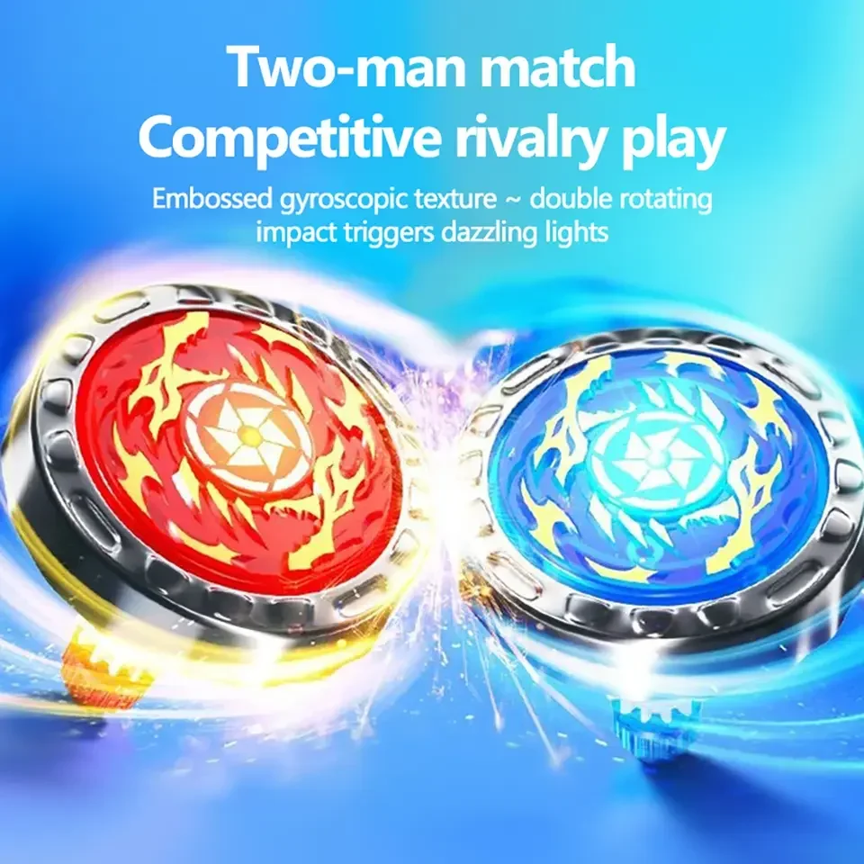 Kid Sword Launcher Led Spinning Top Toy Creative Hand Cranked Color Luminous Spinning Toys For Boys Girls Children Gifts - 3