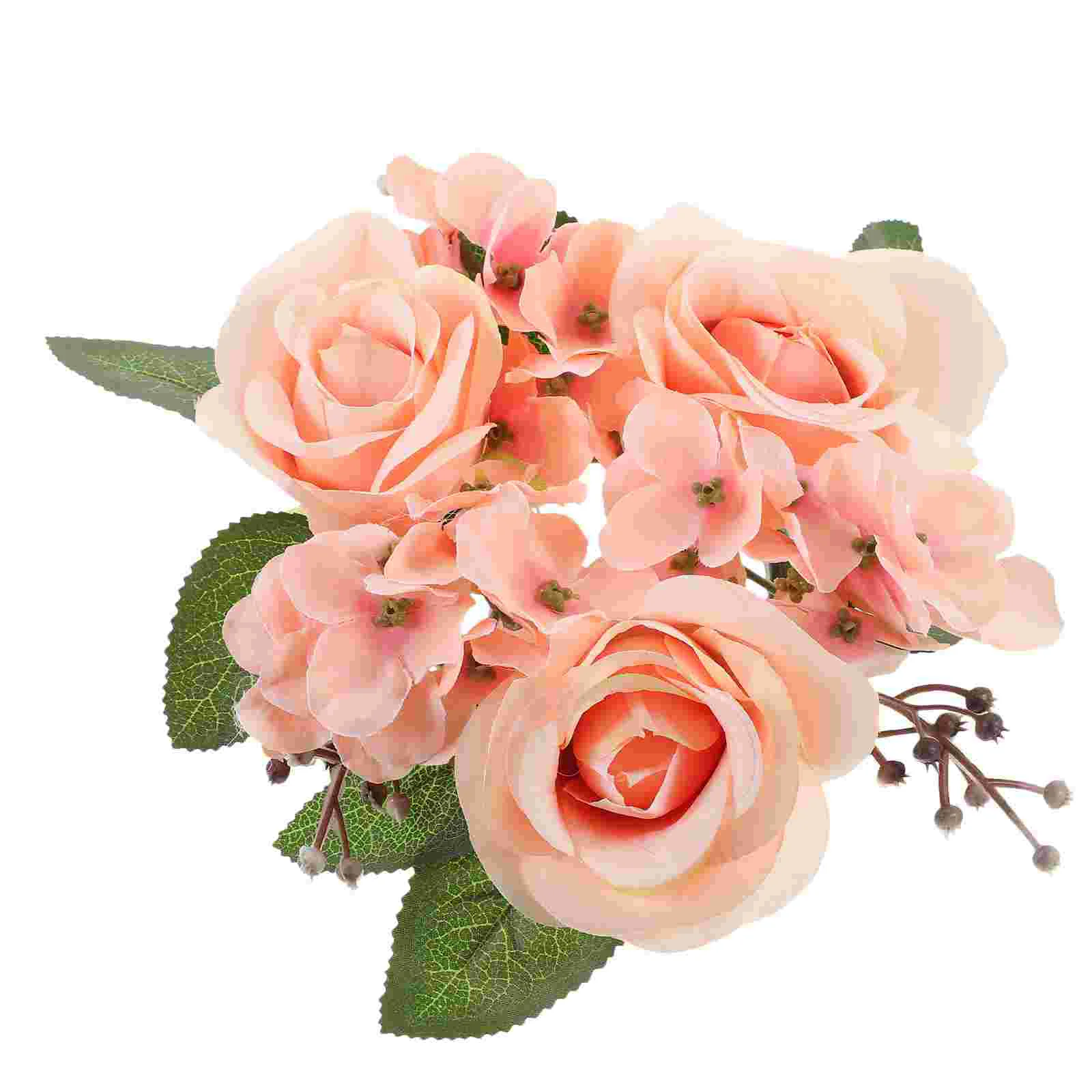 

Wreaths Simulated Flower Holder Rings for Pillars Mini Artificial Rose Wedding Party Decoration Table Centerpiece