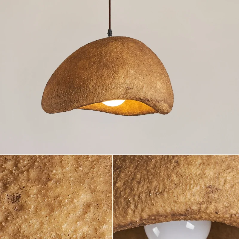 Wabi-Sabi Led Pendant Lights Japanese Bread Resin Hanging Lamp Dining Room Home Decor Coffee Loft Creative Luminaire Suspendu 4