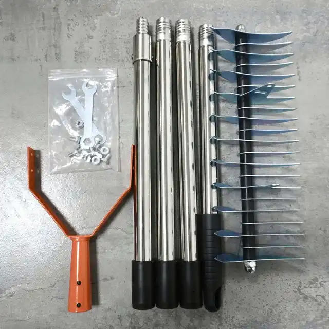 Thatch Rake for Lawn Care Detachable Dethatching Rake Garden Leaf Rake Soil Cultivator Lawn Aerator Tool with Adjustable Handle 6