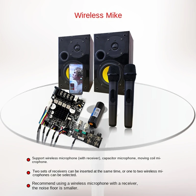 ZK-502HS KTV Microphone Audio Integrated Machine 2.0 Channel Bluetooth Amplifier Board 50W+50W, External Amplifier Board 5