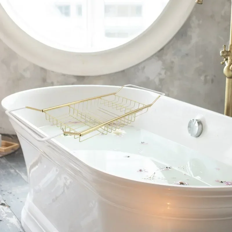 Bathtub Shelf Storage Holder Rack Expandable Bath Table Shelf Over Bath Tub Racks Optional Stand