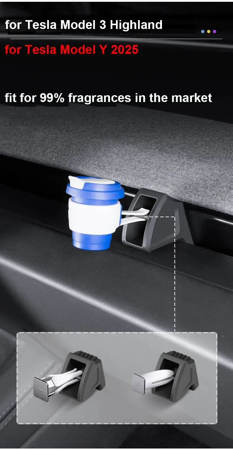 Für Tesla Model Y Juniper 2026 YL Standard Luftauslass-Duftspender-Clip, Aromatherapie-Halterung, Halterung, Gadget, Neu, Model 3 Ständer – Detail 5