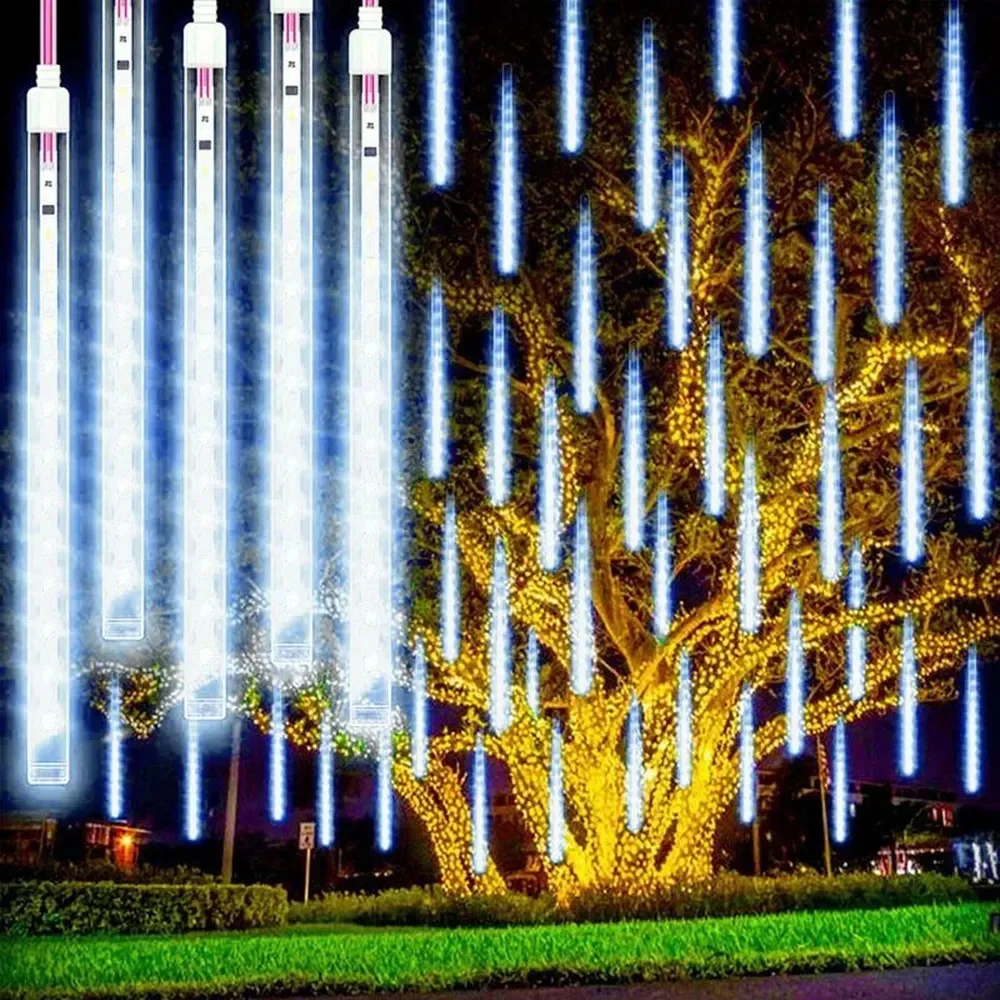 thumbnail image 1 of 4/3/2/1set EU/US Plug Meteor Shower LED String Lights Fairy Christmas Tree Decorations for Outdoor Wedding Birthday Lights, 1 of 5