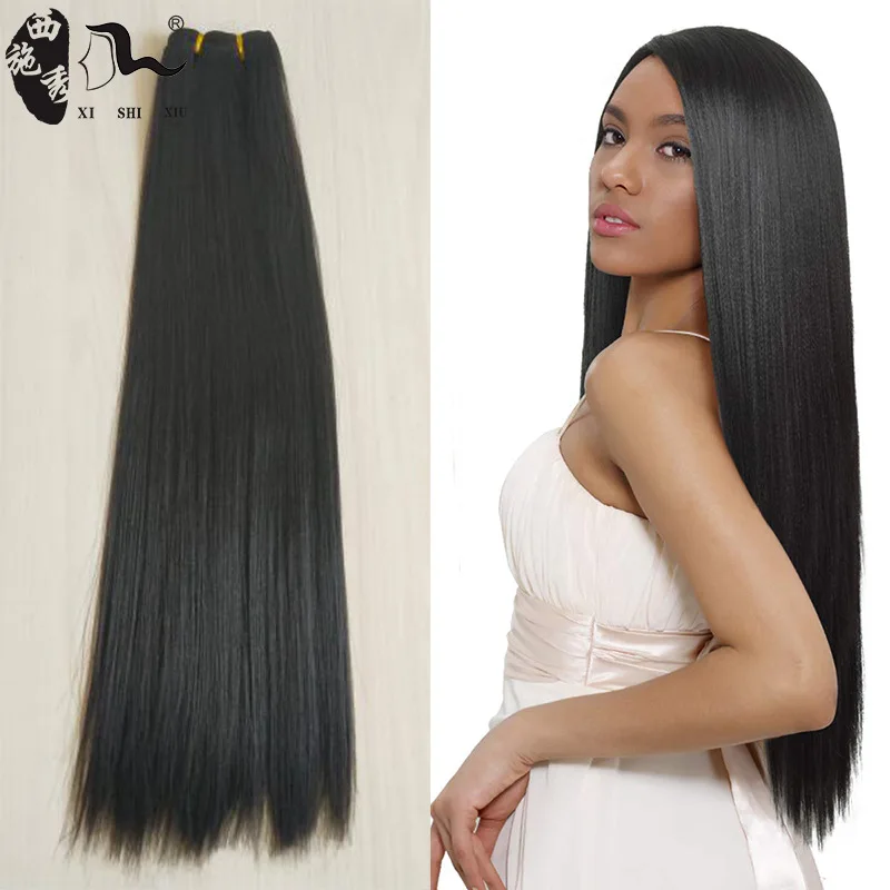 European, American and African wigs chemical fiber hair curtain Long straight hair mechanism wig curtain extensions