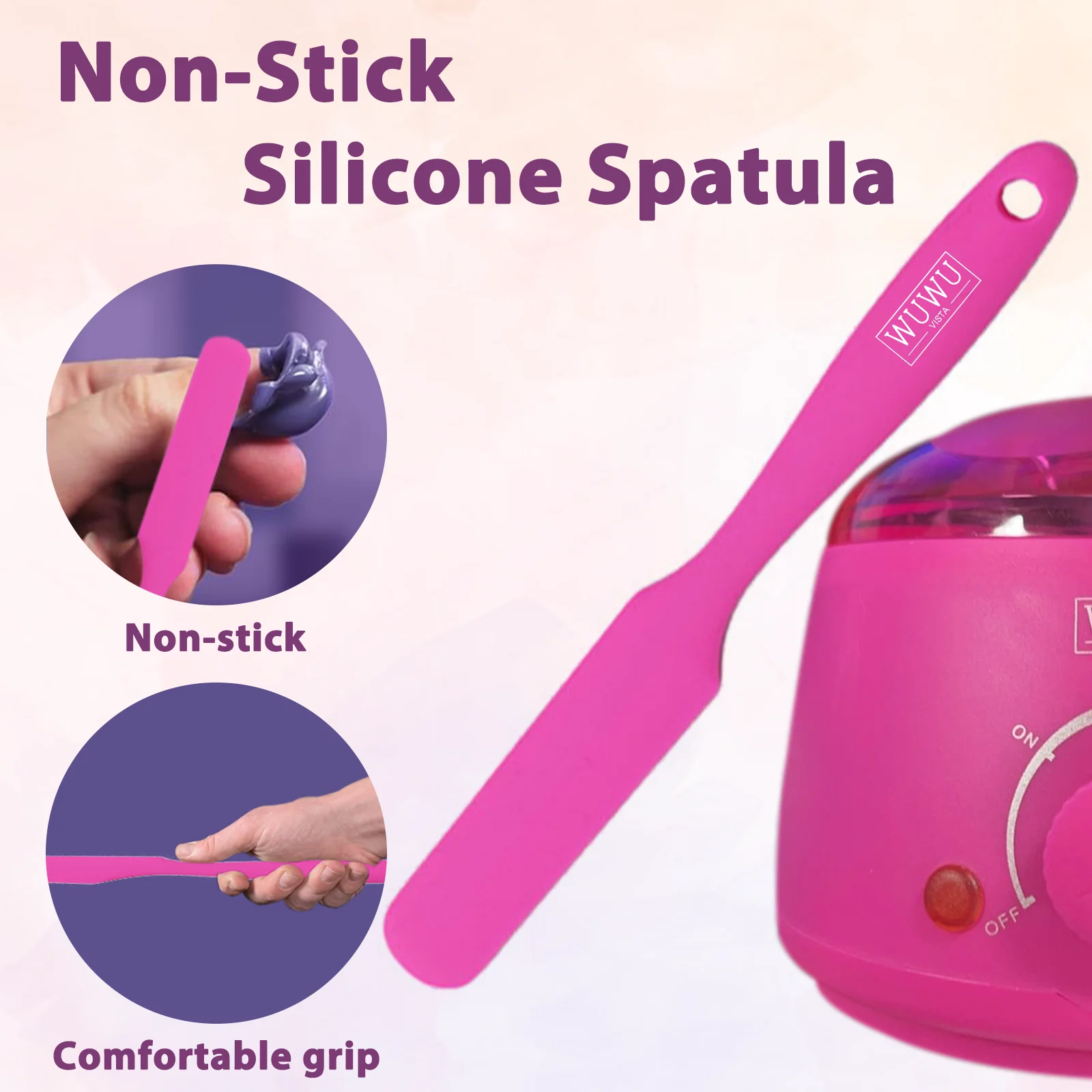 non-stick wax silicone spatula hair removal accessories easy to clean and reusable large area hair removal wax scraper hair removal wax