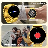 Nouveau montre intelligente de luxe en acier doré hommes 1.38 pouces écran HD Smartwatch femmes sommeil BT appel IP68 montre de sport étanche podomètre 4