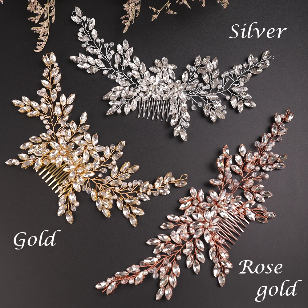 Hochzeits-Haarkamm Mit Perlen & Strass – Silberfarben, 11,4 X 6 Cm – Für Braut, Brautjungfern & Festliche Anlässe