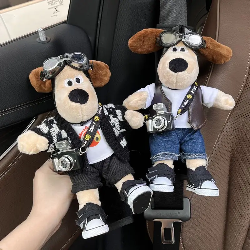2023 New Car Seat Belt Shoulder Guard Cute Creative Master Dog Doll Car Insurance Belt Anti-abrasion Soft Protection Cover