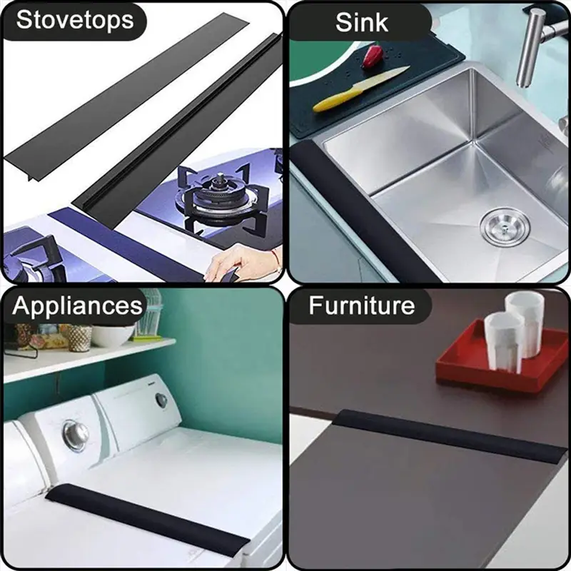 Stove Counter Gap Cover T-shaped Silicone Rubber Strip for Kitchen Oil-gas Slit Filler Heat Resistant Mat Oil Dust Water Seal - Image 5