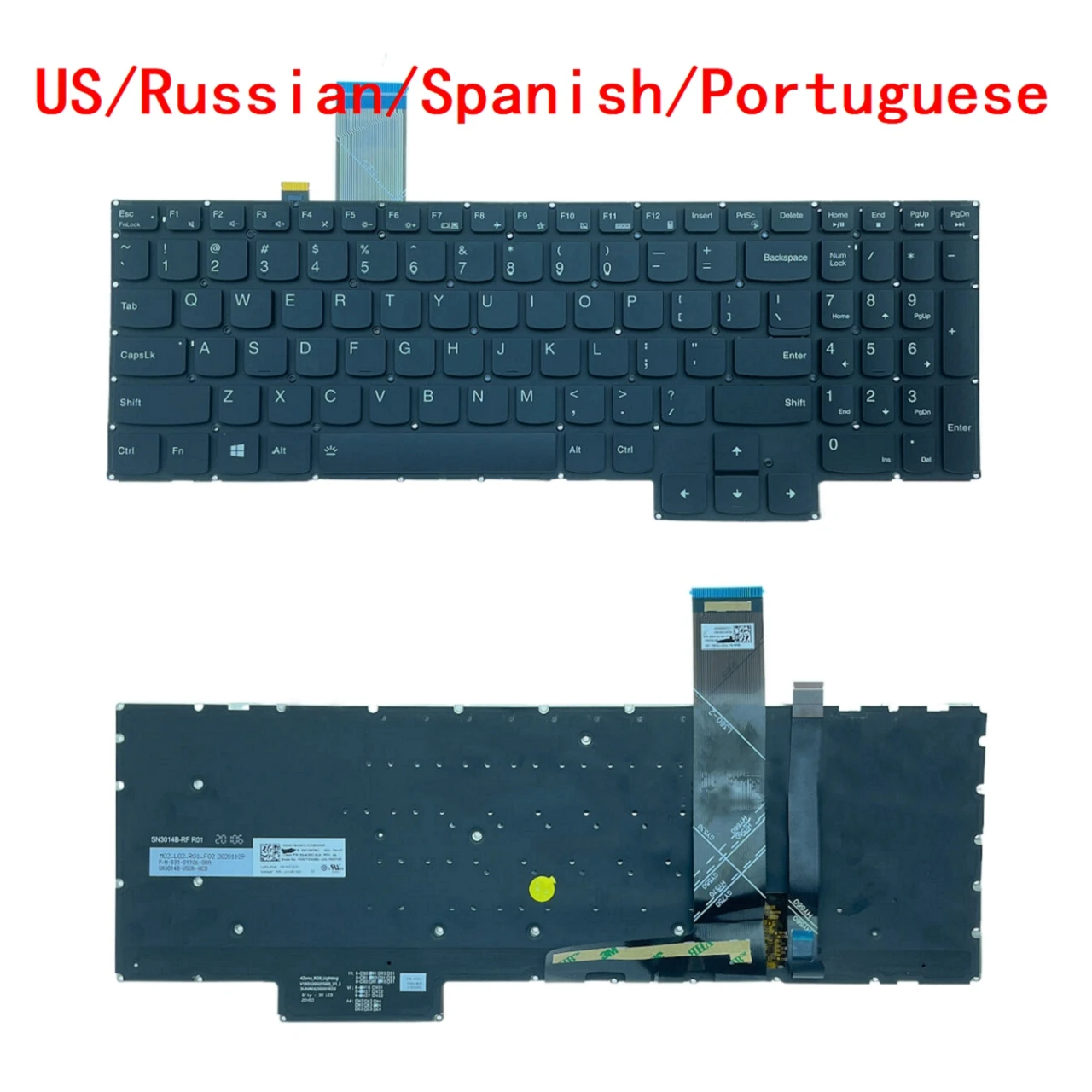 Teclado Rgb dos Eua para Jogos Lenovo Ideapad us ru sp pt tw 15imh05 15arh05 15ach Gy530 Gy550 Gy570 R7000 Y7000 2023
