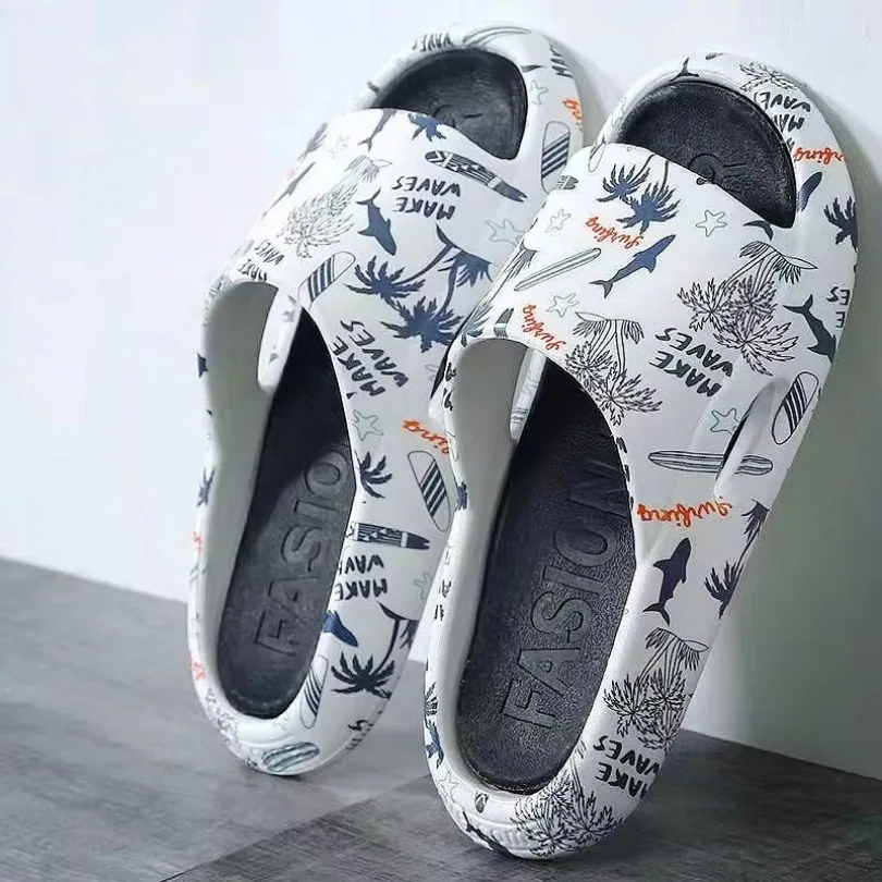Summer Flip Flops Slippers mens women sandals Platform Cloud Non Slip Beach Slides Soft Cartoon Indoor