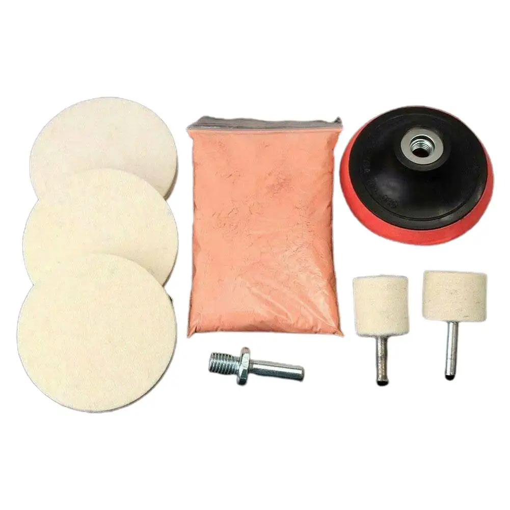Glass Polishing Windscreen Scratch Remover Felt Pad Cleaning Scratch Removal Polishing Backing Pad Windowshield Kit