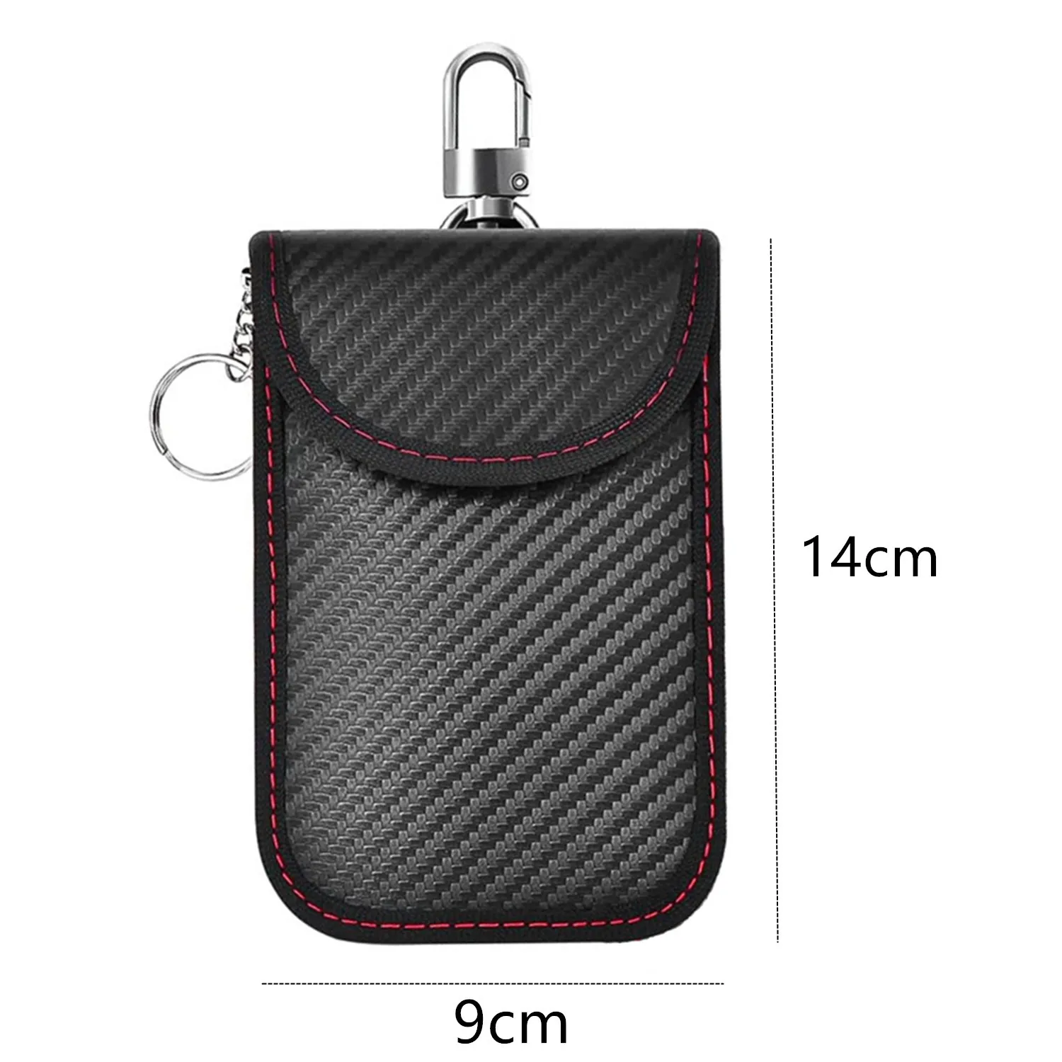 Carbon Fiber RFID Shielding Faraday Key Pouch - Anti-Theft, Anti-Induction, Neutral Style