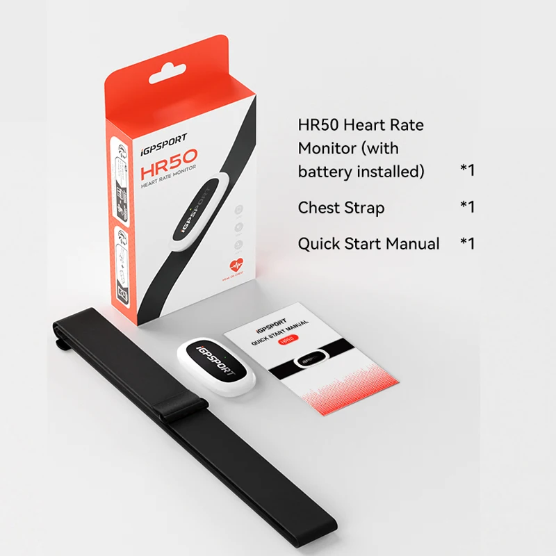 IGPSPORT HR50 Монітор серцевого ритму Нагрудний ремінь ANT+ Bluetooth Водонепроникний датчик серцевого ритму для велосипедного комп’ютера Garmin Bryton Magene