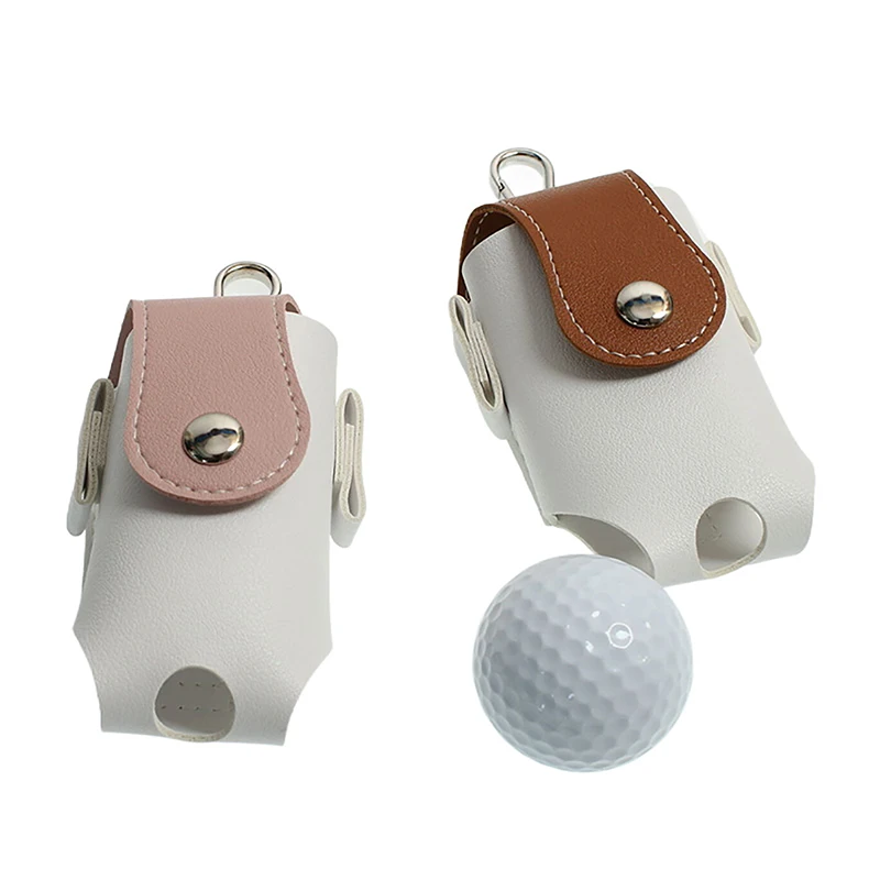 

2023 New Mini Pocket Leather Golf Ball Storage Pouch Portable Golf Waist Holder Bag Mini Golf Ball Container Waist Storage Bag