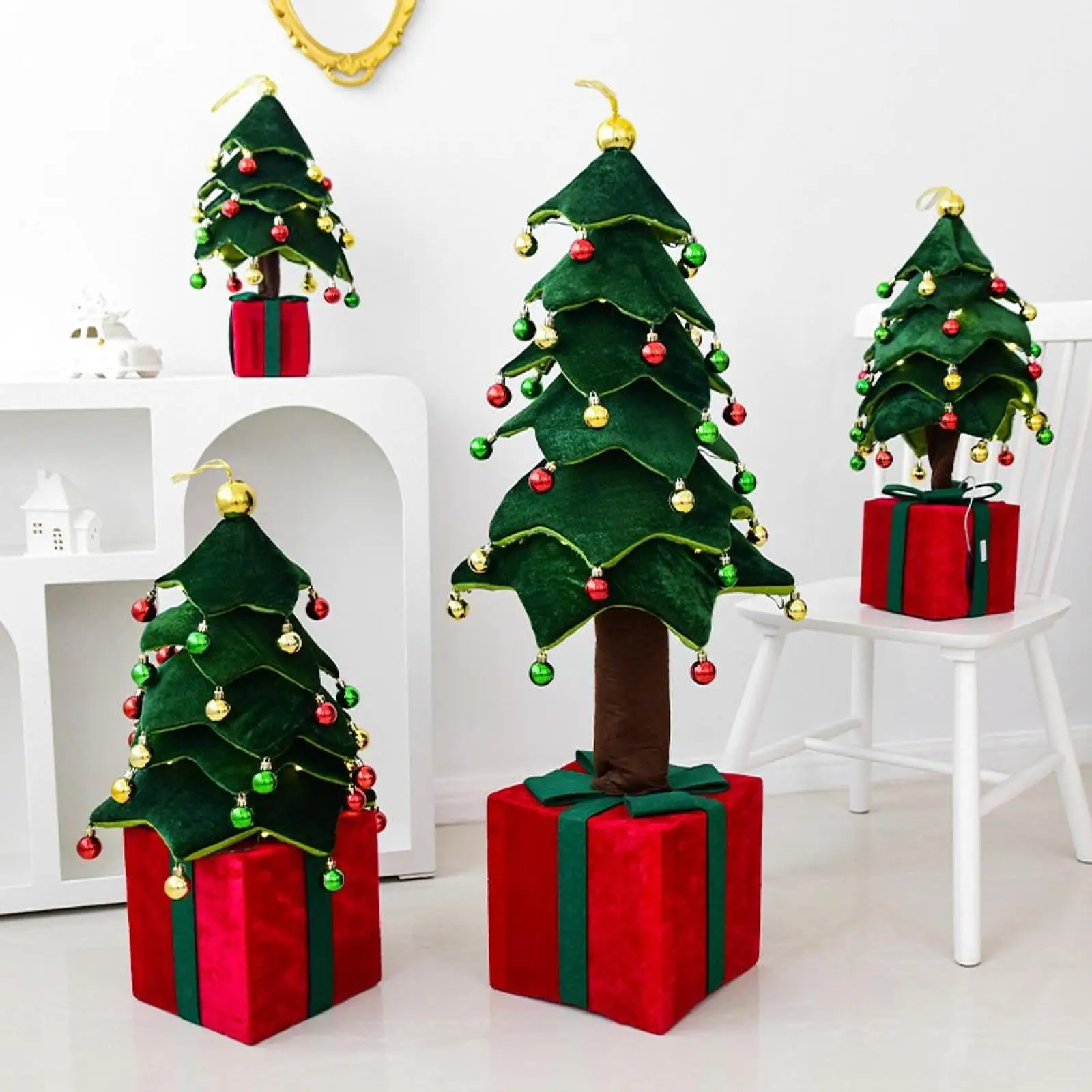 Artificial Christmas Tree Home Decor Gift Decorative Crafts Tabletop Centerpiece for Party Bedroom Indoor Dining Room Table
