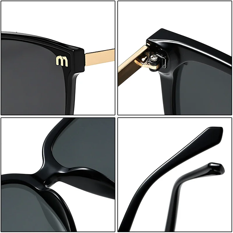 Luxury Designer Square Letter Mirror Sunglasses for Women - Trendy Vintage Travel Shades