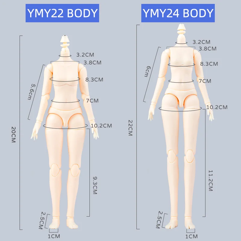 YMY Body Blyth Dolls Body Moveable Joints Girl Body for ICY,1/6 BJD doll Head,GSC,OB22, Ob24 Replacement Hand Joint Accessories