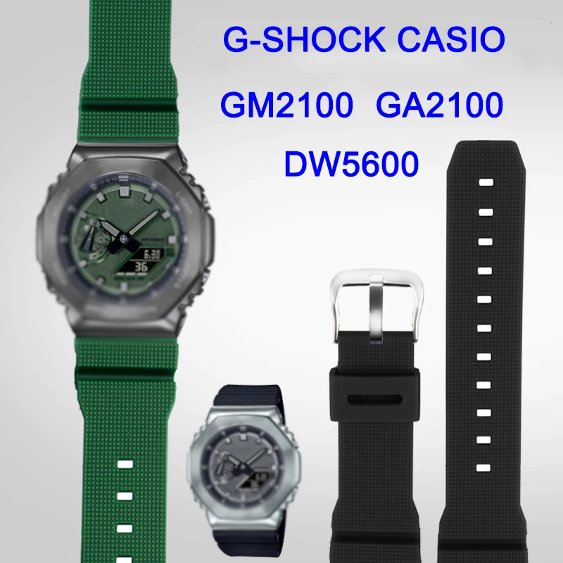 

16MM Rubber Watch Strap For Casio G-SHOCK GM2100 GA2100 DW5600 DW6900 Quick Release Waterproof Watch Band Replacement Bracelet